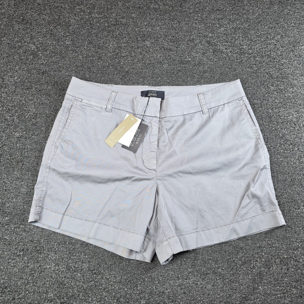 J.Crew Chino Shorts Gray Womens 10 Stretch Cotton Mid Rise Casual G2332 NEW